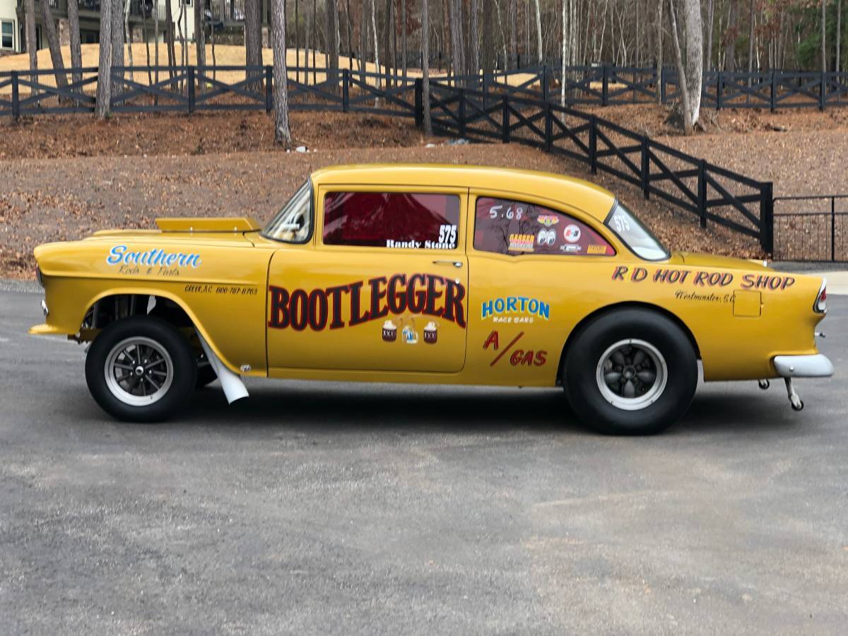 Tri-five Chevrolet gasser dubbed the Bootlegger offered for sale Rare Car N...