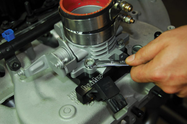 You’ll need to install larger, 32-pound fuel injectors (versus 18-pound stock) and the throttle body spacer with MAP sensor.