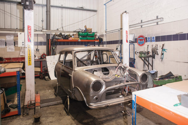 This MkI Mini shell is destined for the racetrack in the hands of the company’s CEO.