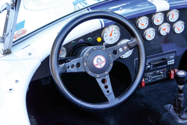 Carbon fiber laminate was used in both the body and dash for a substantial reduction in weight.
