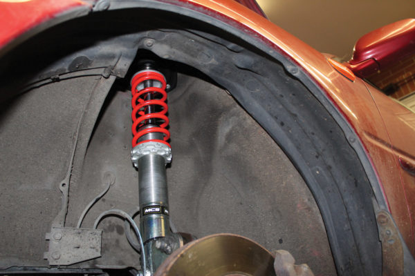 Coilover springs typically have a smaller outer diameter of the coil, creating more space in a car’s wheel wells, allowing for wider wheels.