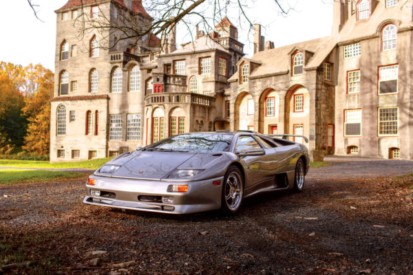 The Fonthill Castle in Doylestown, Pennsylvania, is an impressive facsimile of a European castle, just as the car is a superb facsimile of a European exotic.
