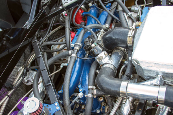  The STI engine currently runs about 7 pounds of boost, but the wastegate can be dialed up to as much as 17 pounds. Ray Pasquetti is keeping it low for now, though, as he wants the engine to survive.