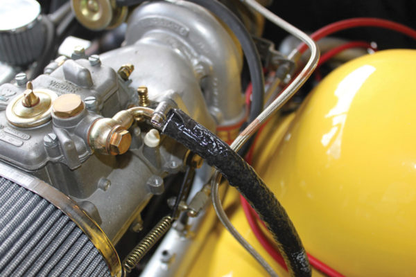 Fire Sleeve is used to protect the fuel line and is very simple to install. Cut the sleeve to the proper length, as you would any hose, and slip the sleeve over the hose. With the included Fire Tape, wrap the hose ends and clamp the hose back in place.