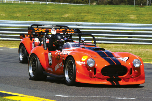  Aussie George Vidovic really had to claw his way into the Australian vintage racing scene with his Python Cobra replica. But his efforts paid off, and back in 2012, he entered a pair of Pythons at the Historics Sandown — a huge vintage racing event held Down Under. Staying within a predetermined lap time (about 20 seconds slower than his best time there), he’s the driver of the 750 hp (99) car in the foreground. Now he’s come to the States to participate in the Vintage Auto Racing Association, which has welcomed him and other replica racers with open arms.