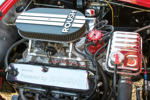 The Roush 427 has Twisted Wedge heads and is backed by a five-speed TREMEC TKO 600.