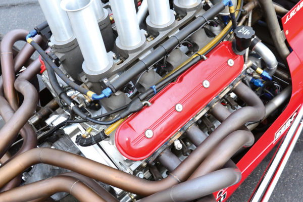 The Hilborn injection system adds that vintage look to a GM LS3 engine.