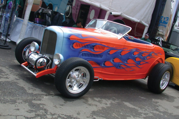 Both street rods, but note how the tire size 
and style change the look of the car.