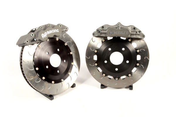 The AP Racing Competition Brake Kit is designed for club racing, time trials and road racing. It features a six-piston front and four-piston rear with stainless steel, domed-back, ventilated pistons with anti-knockback springs, floating calipers and endurance racing discs. 