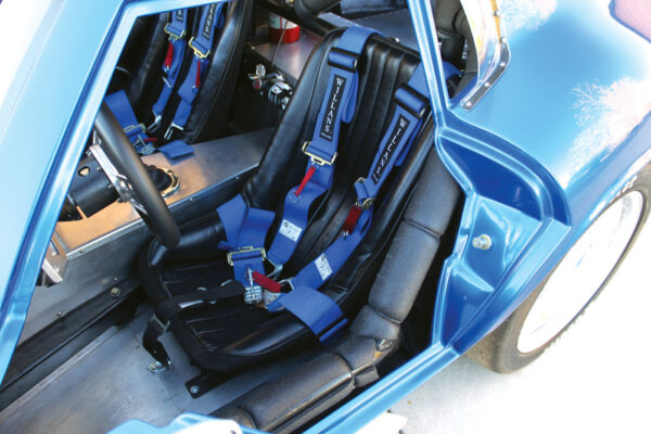 Custom seat designs allow for a taller driver, even while wearing a helmet.